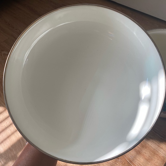 Vintage Metro Porcelain Enameled stockpot with fruit design & brass handles - Picture 7 of 7